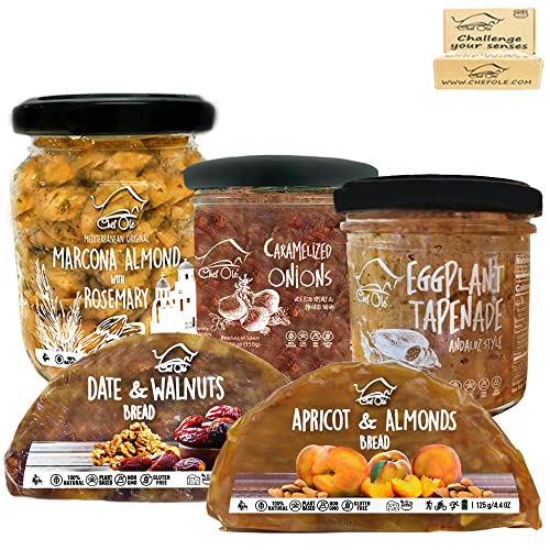 Chef Olé box Triana Tapas Time Series, Artisanal Gourmet Food Gift Basket 5 Healthy Appetizers from Spain. Natural, Gluten-Free. Foodies Cheese and Salad Pairing Snacks Set. No cooking Needed Chef Olé box Triana Tapas Time Series, Artisanal Gourmet Food Gift Basket 5 Healthy Appetizers from Spain. Natural, Gluten-Free. Foodies Cheese and Salad Pairing Snacks Set. No cooking Needed