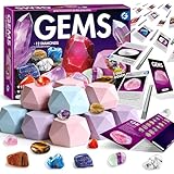 Gamerside Gemstone Dig Kit, Dig Up 12 Real Rocks and Minerals, Gem Digging Kit, Toy Geology Archaeology Excavation Kits for Kids Age 6-12 Years, Educational Gift for Boys and Girls