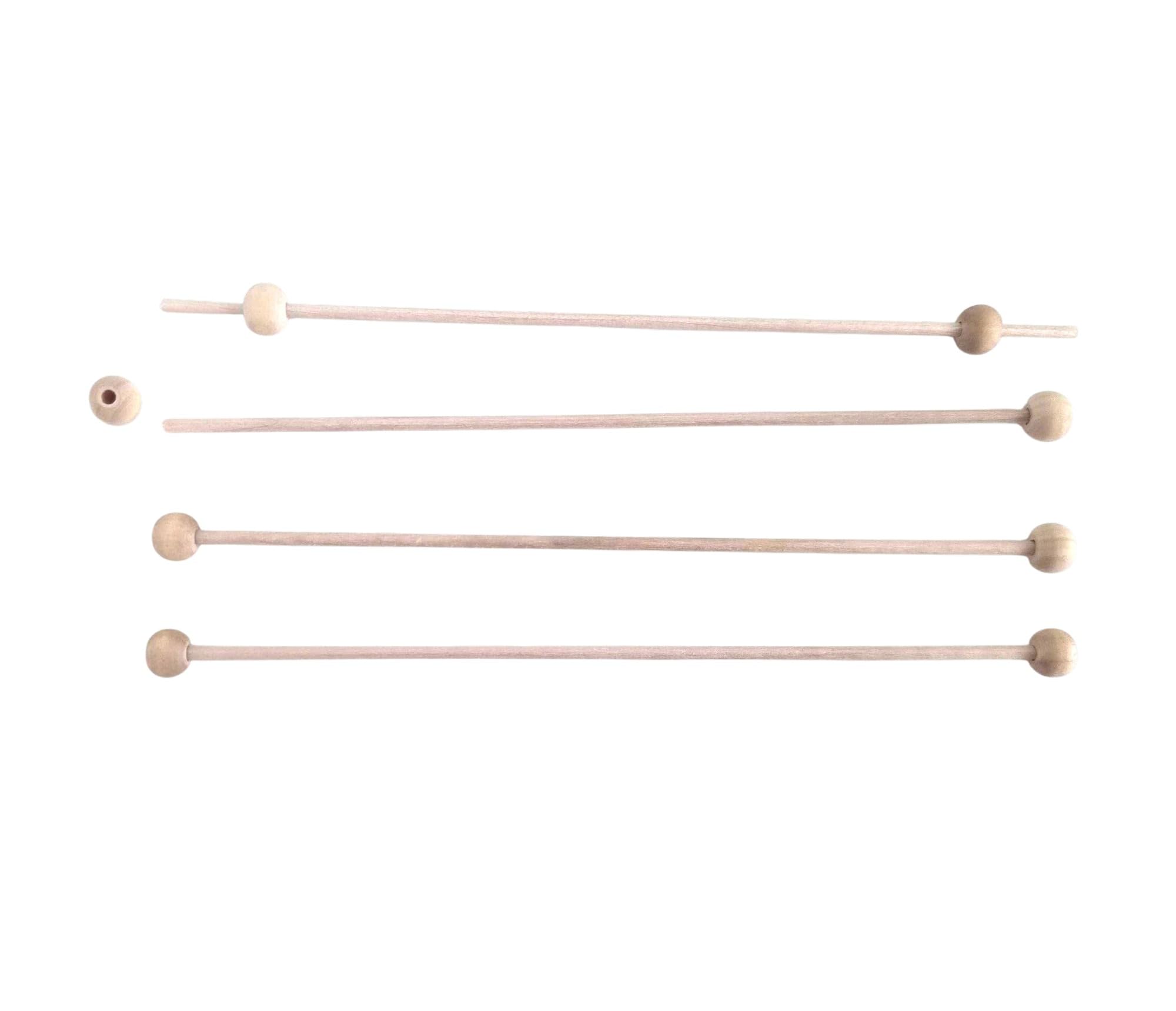 Melody Jane Dolls House 4 Wooden Curtain Rails Rods Poles Miniature 1:12 Scale Accessory
