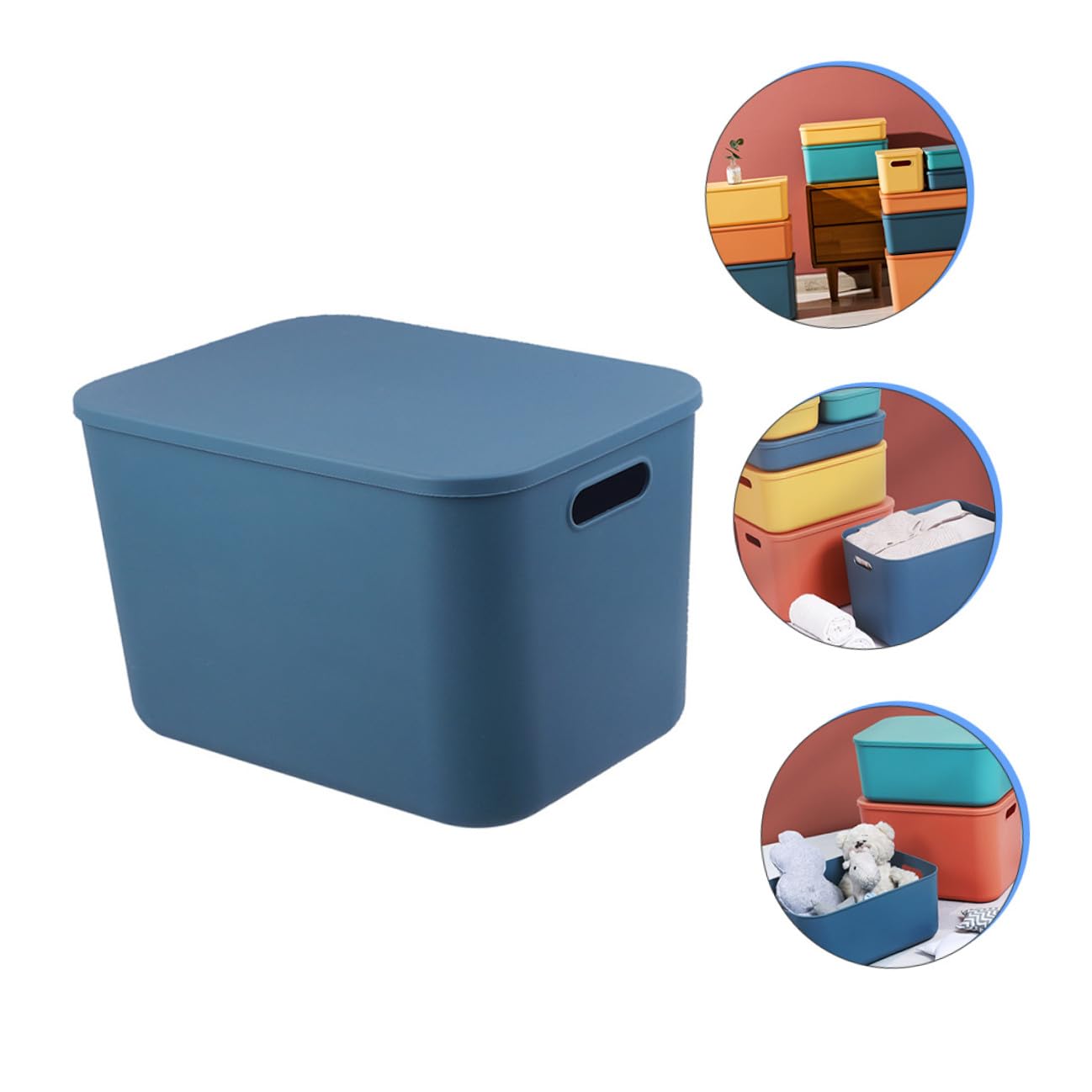 ERINGOGO Contenitori Impilabili con Coperchio per Stoccaggio Plastica PP Organizer Rettangolare per Cosmetici Abbigliamento e Giocattoli per Armadio e Camera