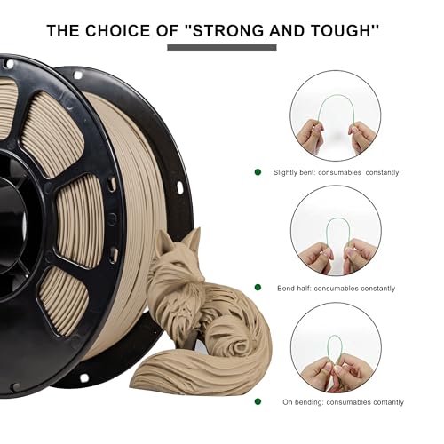 Image of iBOSS Matte PLA Plus Filament Wood Color 1KG, 1.75mm 3D Printer Filament Dimensional Accuracy + /- 0.02mm, 1kg Carboard Spool (2.2lbs) for Most FDM 3D Printers