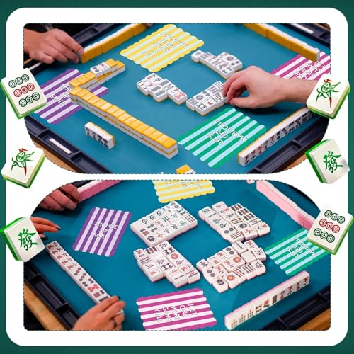 Set de 4 Barajas para Mezclar Mahjong de PVC miniatura 5