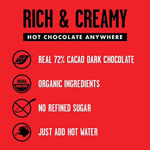 Treehouse Originals Organic Hot Chocolate | 72% Cacao Peruvian Dark Chocolate | Gluten-Free, Soy-Free, Hot Cocoa Mix | 1.2 Oz (Spiced, 10 Pack) #TOP2