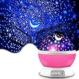 Star Projector, MOKOQI Night Light Lamp Fun Gifts for 1-4-6-14 Year Old Girls and Boys Rotating Star Sky Moon Light Projector for Kids Bedroom Decor -Pink