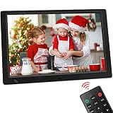 Digitaler Bilderrahmen 10.1 Zoll Bewegungssensor - WayGoal 1920x1080P IPS-Display Elektronischer Fotorahmen, Foto/Musik/Video-Player/Uhr/Kalender/Wecker, Autom. EIN/Aus, Fernbedienung, Wandmontierbar