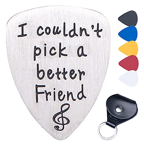 Guitar picks stainless steel picks lettering guitar picks for electro-acoustic guitar mediator bass guitar rock picks (I couldn't pick a better Friend)