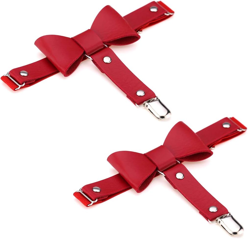 Women Butterfly Knot Garter Belt Punk Gothic Leg Harness Garters Anti-Slip Clips Elastic Thigh Ring Garter Adjustable