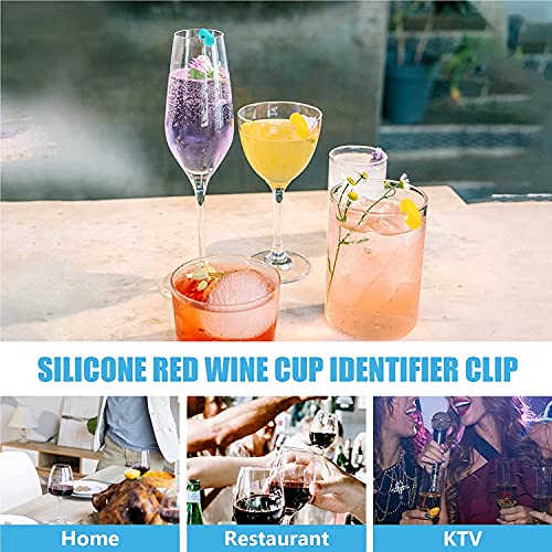 12 peças de marcadores de bebida de silicone para taças de vinho marcadores de copo para taças de ch