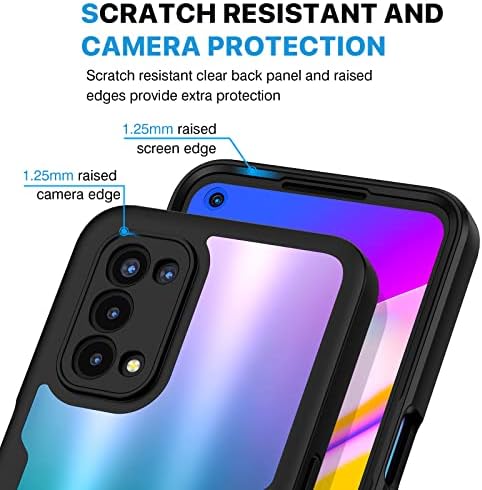 CENHUFO for Oppo A54 5G/ A74 5G Case Built-in Screen Protector Heavy Duty Full Body Protection Shockproof Clear Cover Rugged Bumper Phone Case for Oppo A54 5G / Oppo A74 5G