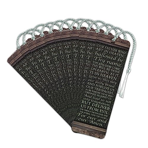 Dicksons The Lord's Prayer Textured Brown 6 x 2 Cardstock Bookmark with Tassel Pack of 12
