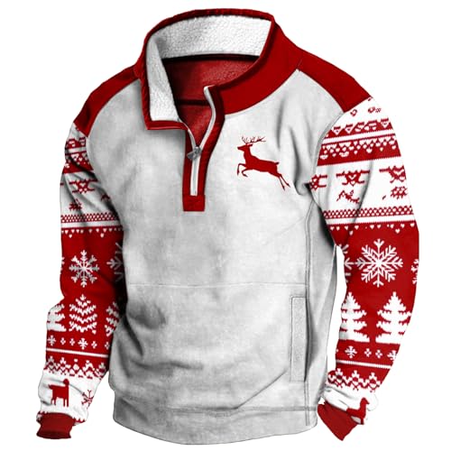 MARSVOVO Mens Aztec Cowboy Hoodies Quarter Zip Fleece Long Sleeve Western Winter Vintage Jacket Oversized Country Y2k