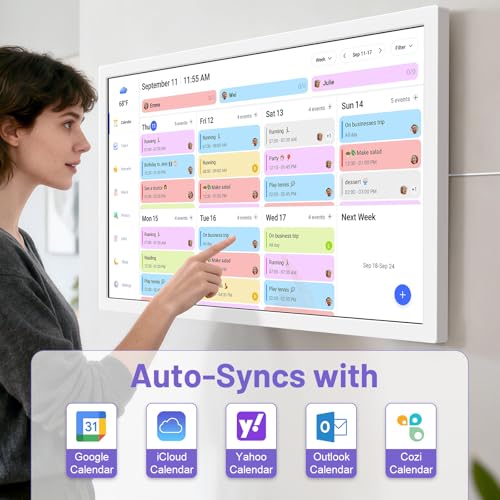 Image of 32 inch Smart Calendar Max, Digital Calendar & Chore Chart, Family Organizer with Interactive Touchscreen Display - Wall Mountable in Portrait or Landscape, Gifts for Women Men