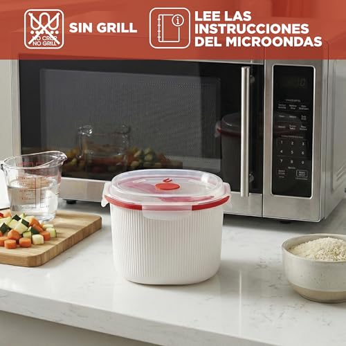 Miniatura 7 de Snips - Olla Arrocera Microondas, Cereales Rice Cooker 2.70l Para Cocina Al Vapor Rápida Y Saludable, Recipiente Bote Microondas Con Espátula 20,5x20,5x14,5, Recipientes Para Alimentos Made In Italy