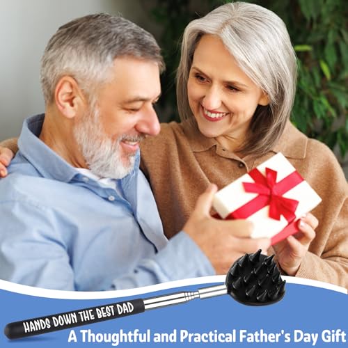 MAMAGIFTREE Christmas Hands Down The Best Dad | Funny & Practical Gifts for Father’s Day, Birthday or Retirement for Dad from Son, Daughter or Wife – Extendable Metal Back Scratcher with Soft Grip - Image 7