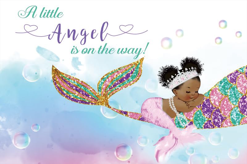 ASDCXZ Telón de Fondo de Baby Shower 2,2x1,5m, Un pequeño ángel está en Camino Niña...