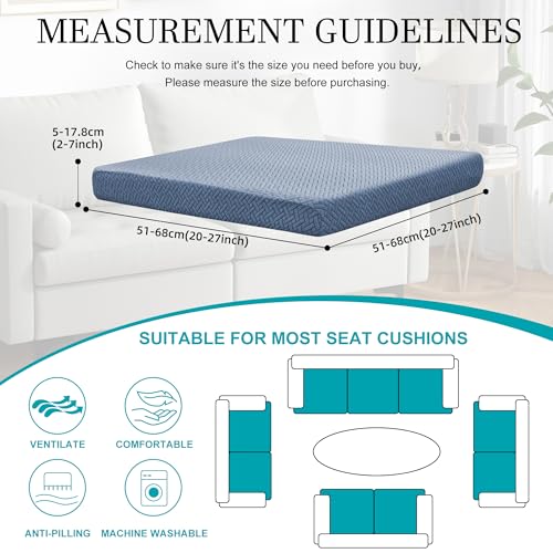 Image of 14Pcs Stretch Patio Cushion Covers,Outdoor Couch Covers Replacement,Outdoor Couch & Sofa Slipcovers,for Patio Furniture Cushion Covers,Washable Reusable Furniture Protector (West Lake Blue,Cover Only)