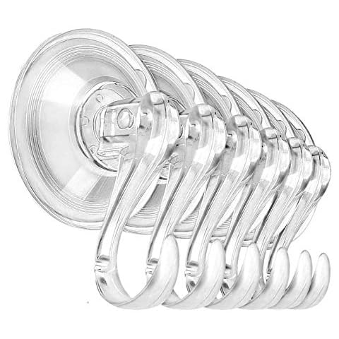 EAR PADZ 6 Packs Wreath Hanger Large Clear Reusable Heavy Duty Wreath Hanger Suction Cup with Wipes 22 LB Strong Window Glass Suction Cup Hooks Wreath Holder for Wreath Christmas Decorations Cover