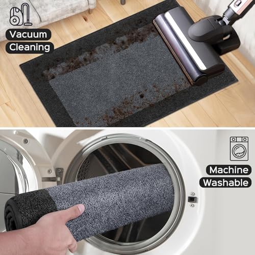 Image of Machine Washable Runner Rug 32 inch x 168 inch, Non Slip Kitchen Rug for Floor, Absorbent Entrance Rug for Hallway, Bedroom, Living Room, (Roll Packing)