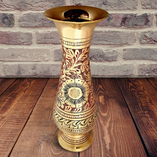 Akanksha Arts Made Of Brass - 8 Inch High Vase - A Rare Indian Decor thumb #2