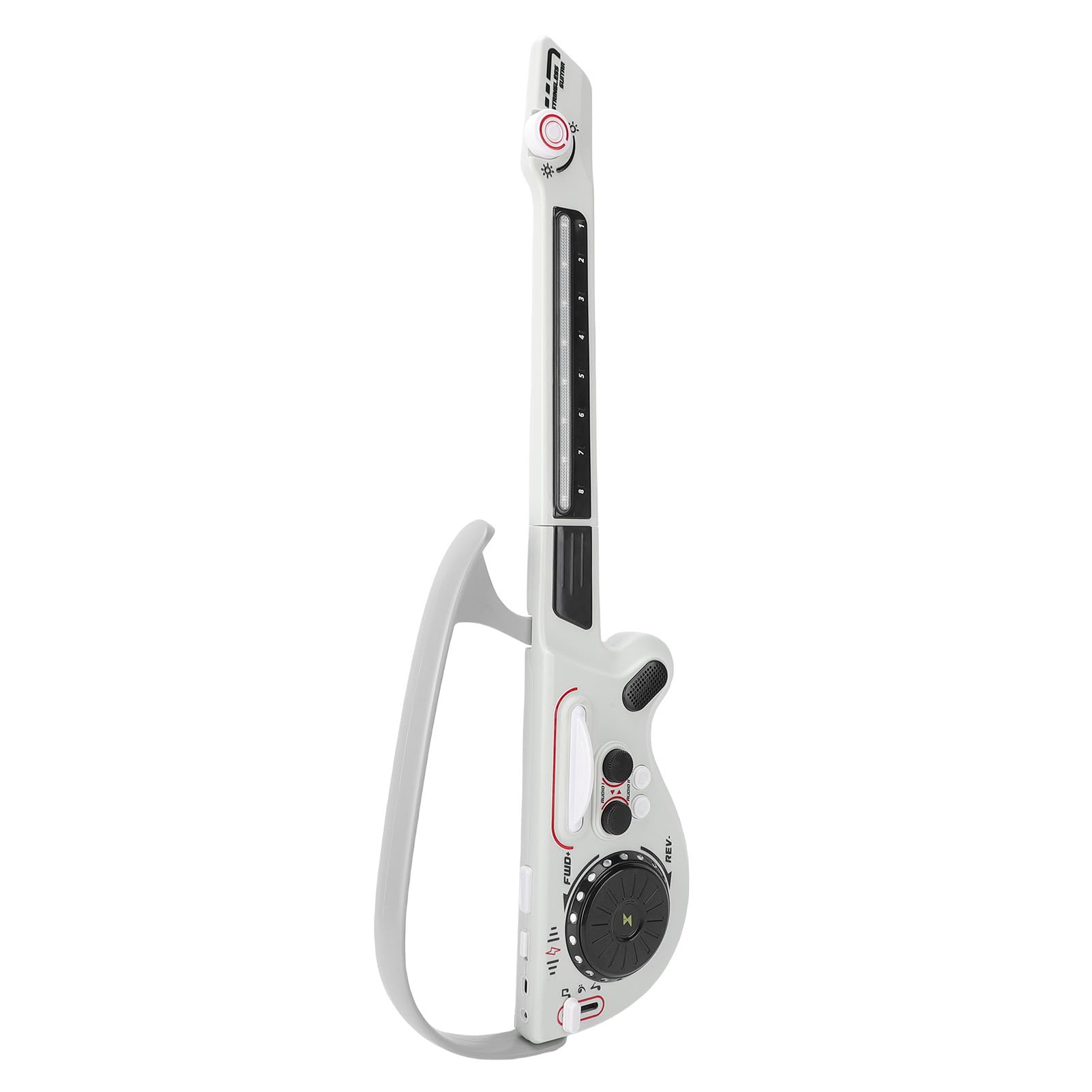 Sxhlseller Giocattolo per Chitarra Bluetooth per Bambini |Basso Elettronico Pieghevole Senza Corde con Tasti di per l'apprendimento Musicale (WHITE)