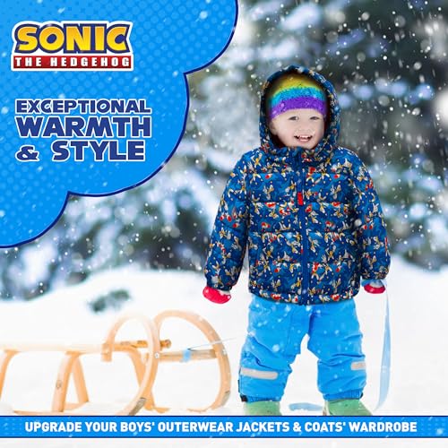 Sonic Kids Heavyweight Hooded Puffer Jacket - Boys Winter Coat, Full Zip Boys Winter Jacket2