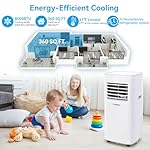 8500 BTU Portable Air Conditioners Cool Up to 360 Sq.Ft,3 IN 1 portable ac unit with Remote Control/LED Display/24Hrs Timer/Window Installation Kit & Screwdriver,White - Image 4