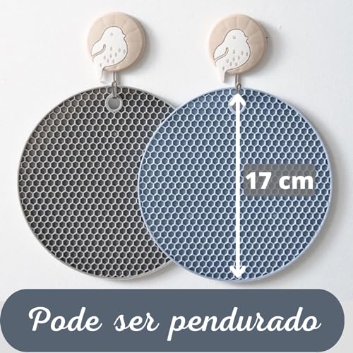 Kit 4 Unidades Descanso de Silicone para Panelas Quentes Resistente Flexível Descansa Panela Redondo
