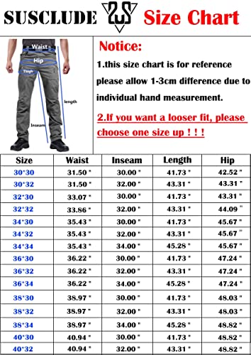 Susclude Men's Outdoor Cargo Workout Pants Military Tactical Pants Ripstop Assault Combat Army Pants Gray Green 36Wx32L #TOP6