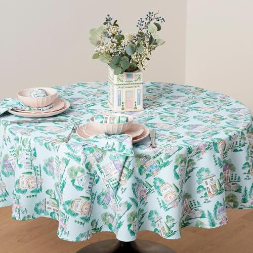 Lenox Spice Village Allover Wrinkle Resistant Dining Tablecloth - 70 in. Round