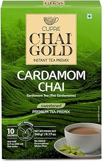 Cuppa Chai Gold Cardamom Chai | Sweetened Version | Pack of 1 (10 Count)