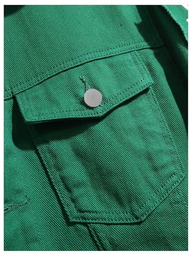 Image of SOLY HUX Men's Denim Jacket Letter Graphic Button Down Flap Pocket Long Sleeve Streetwear Jacket