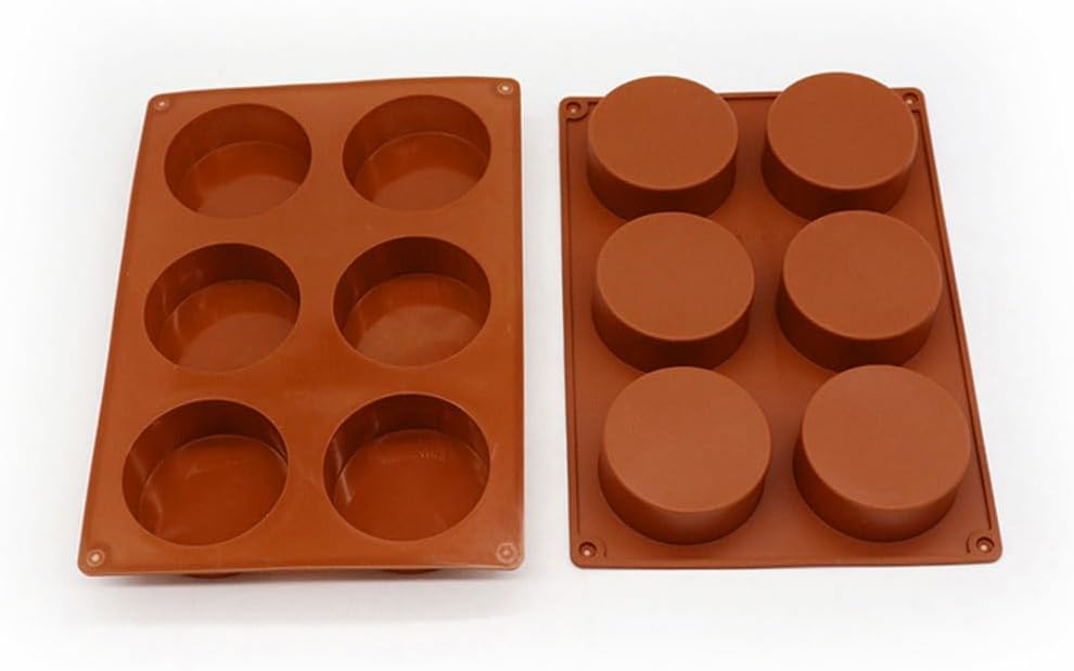 3pcs Round Chocolate Cookie Mol-ds, 6-Cavity Cylinder Candy Mol-d, No-n-Stick Silicone Cake Baking Moulds for Chocolate, Jelly, Pudding Handmade Kitchen Gadget(COLOR:red)