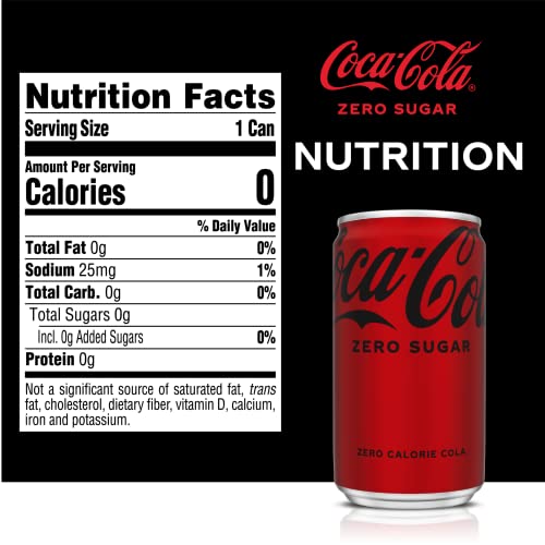 Coca-Cola Coke Zero Sugar Diet Soda Soft Drink, 7.5 fl oz, 10 Pack - Image 8