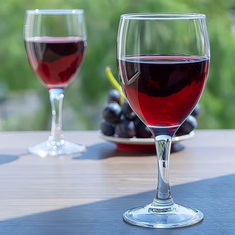 Image of PrimeWorld Wine Glass Set of 6 (190ml) | Clear Crystal Glass Red & White Wine Glasses | Elegant Stemmed Glassware for Home, Parties, Dining & Restaurants