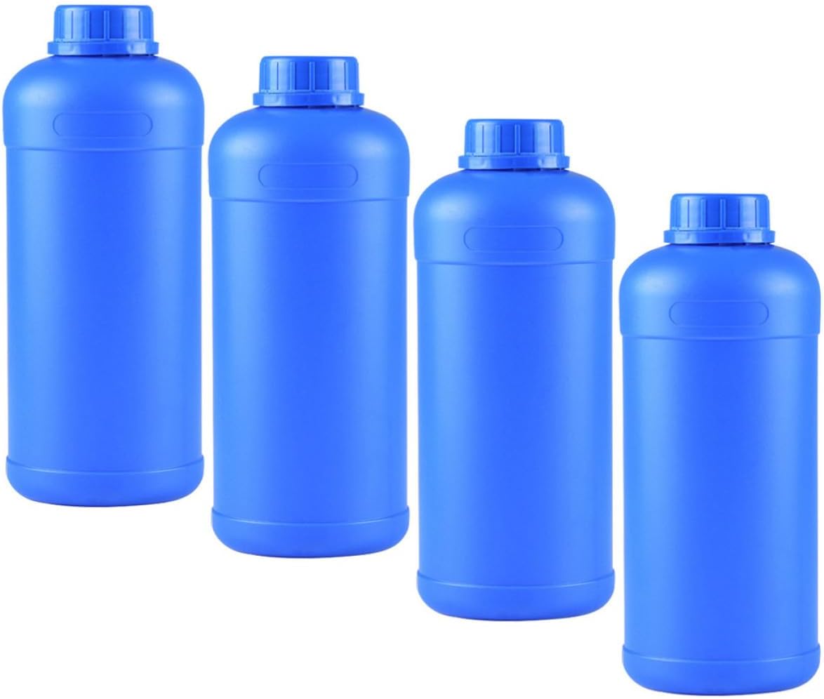 PRETYZOOM Sample Bottle with Great Sealing Effect Plastic Chemical Bottle 4pcs Wide Mouth L Hdpe Material for Laboratory and Factory Use