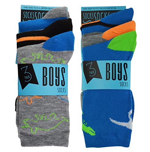 Boys 6 Pack Quarter Crew Length Casual Patterned Socks | Multipack | Colourful2