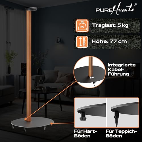 Soporte de altavoz con gestion de cables interna y base estable negra de 5kg para Sonos 2
