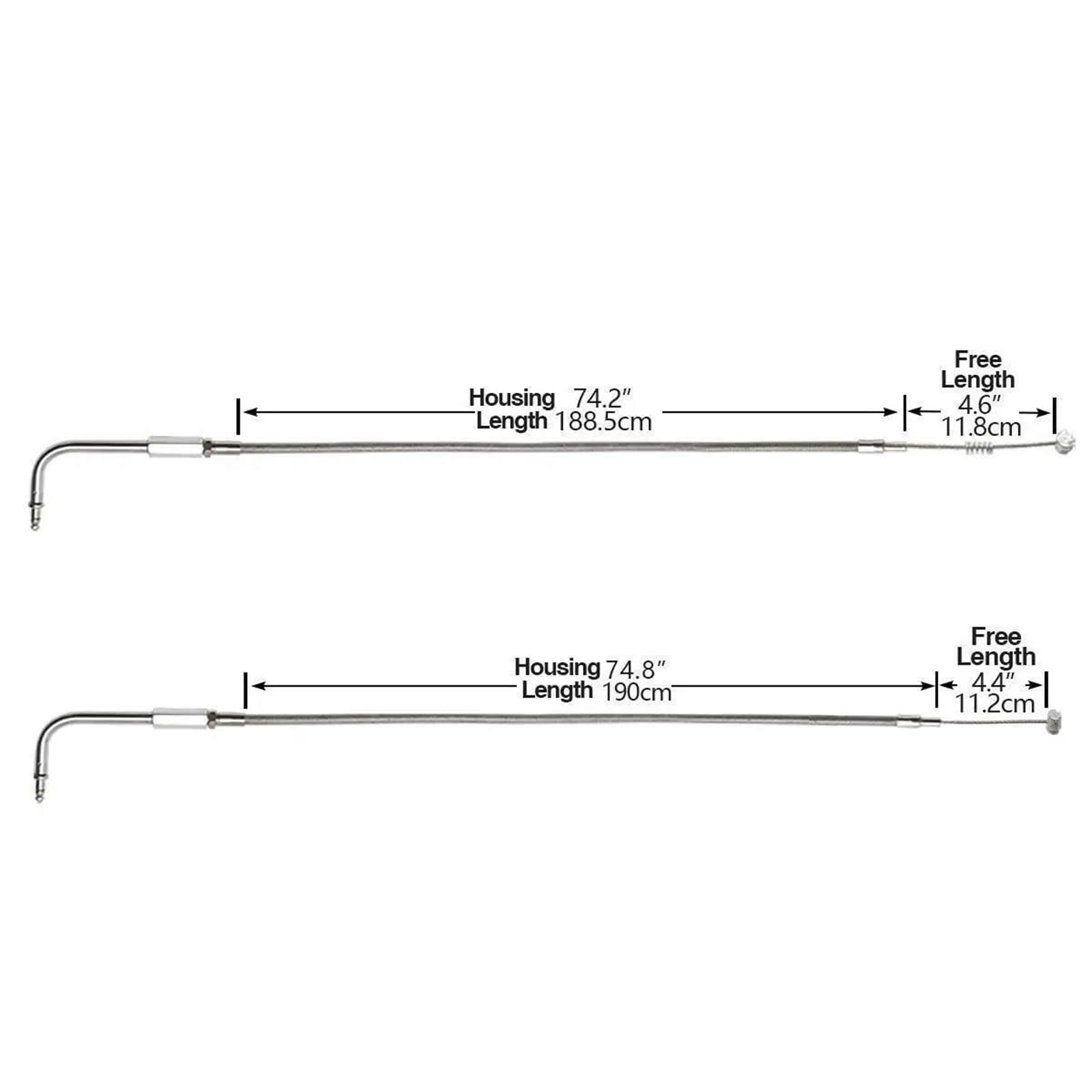 Cable De Acelerador Acero Inoxidable 190 Cm para Motocicleta para Harley Sportster XL883 XL1200 2002-2014 FLHRCI FLST FXD FLT