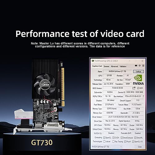 Carte graphique GT730 4 Go GDDR3 128 Bits avec ports HDMI VGA DVI pour PC fixe de bureau - 6