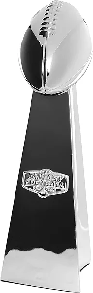 DRAFT NOW Fantasy Football Trophy - 14 INCHES Large - Chrome Replica Trophy Made for Fantasy Football Champions
