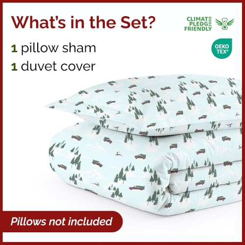 Image of CGK Unlimited Christmas Duvet Cover Twin Size - 68 x 90, Pickup Trucks