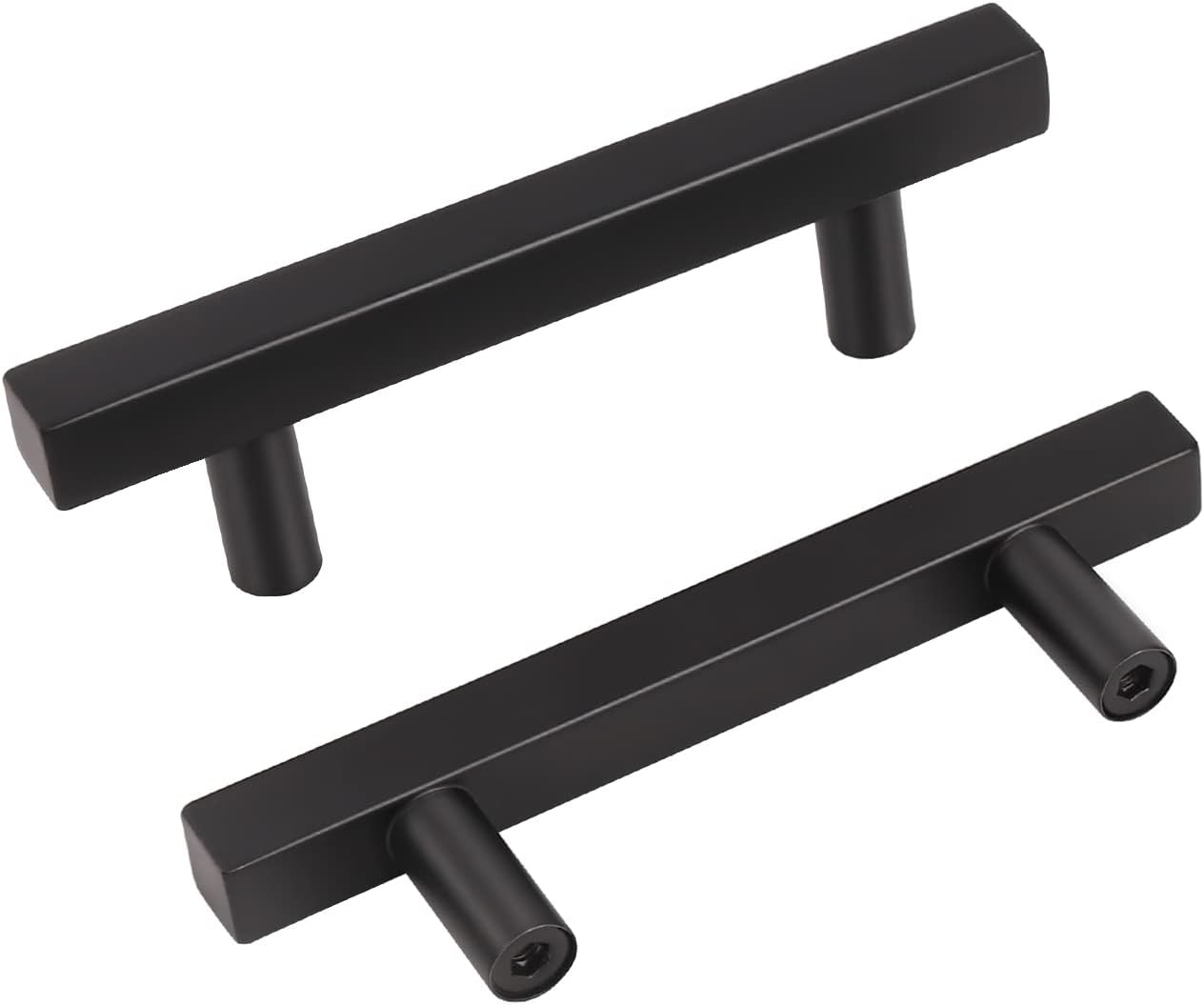 GOLDENTIMEHARDWARE 5 Pack 3 Inch Black Pulls Matte