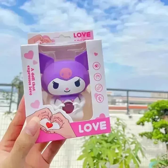 Image of Bear Hugs Cute I Love You Talking Mini Figure Anime-Inspired Voice Toy Action Display Figurine Highly Detailed Collectible Figure | Perfect for Display, Gift, or Collection (Purple)