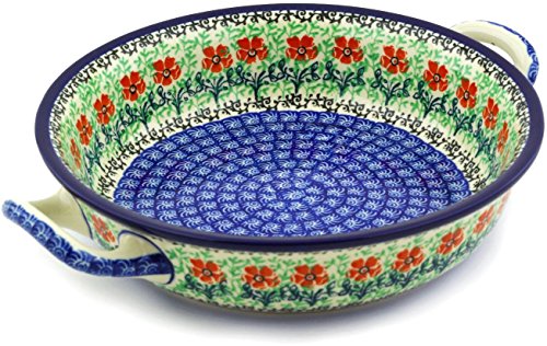 Polish Pottery Baker - Round with Handles - 8 Polish Pottery Baker - Round with Handles - 8