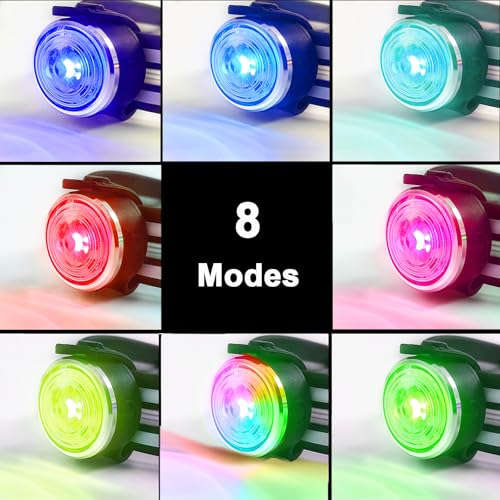 2 Stück Hundelicht for für Nächtliche Spaziergänge, Tubasion Verbesserte 8 Modi Leuchtanhänger Hund Aufladbar, IP66 Wasserdicht und Silikonband Sicherheitslicht for LED Hundehalsband