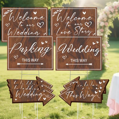 10 Pack Wedding Signs Outdoor Wedding Party...