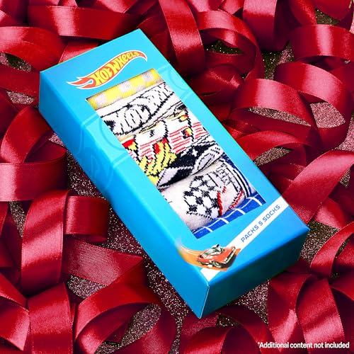 Hot Wheels Boys Calf Socks, 5-Pack Kids Crew Socks - Gifts for Boys2
