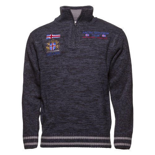 ICEWEAR Thor Men's Sweater 100% Acrylic Scandinavian Style Quarter Zip Light and Comfortable Long Sleeve Outdoor Sweater