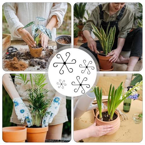 16 Stück Pflanzenstütze Staudenhalter, Pflanze Stängelstützen Schwarz, 4 Größen Pflanzenstielhalter, Blumenform Pflanzenhalter Clips Garten-Stützklammern Pflanzenklammern zum Stützen von Blumen