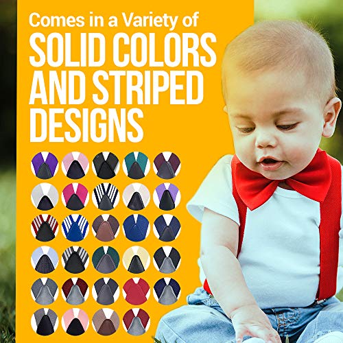 Hold’Em Kids Suspender and Bow Tie Set, 22-inch Adjustable Suspenders for Toddler Boys and Babies with Matching Pre-Tied Bow Tie, Clothing Accessories for Casual and Formal Outfits, Navy